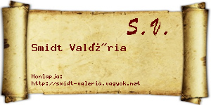 Smidt Valéria névjegykártya